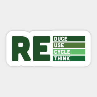 REduce REuse REcycle REthink Sticker